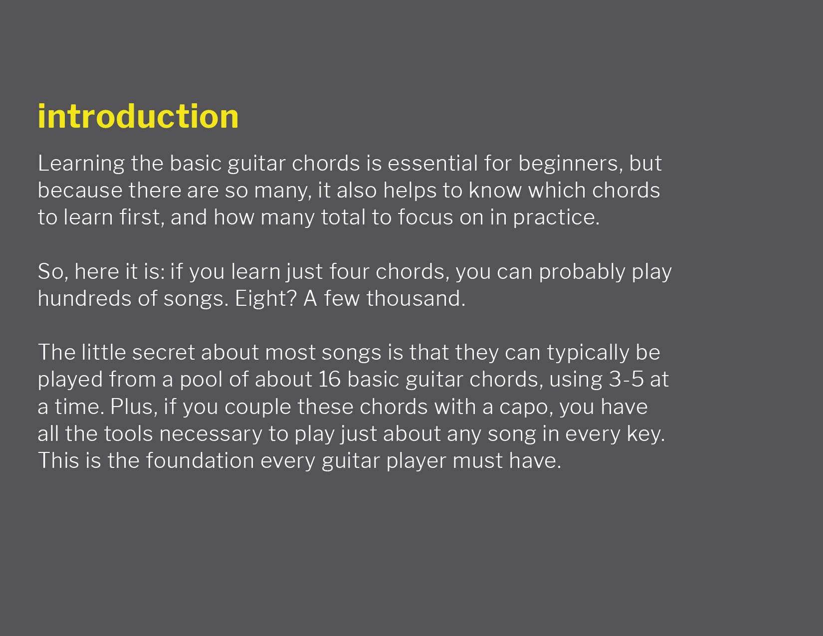 The basic guitar chords