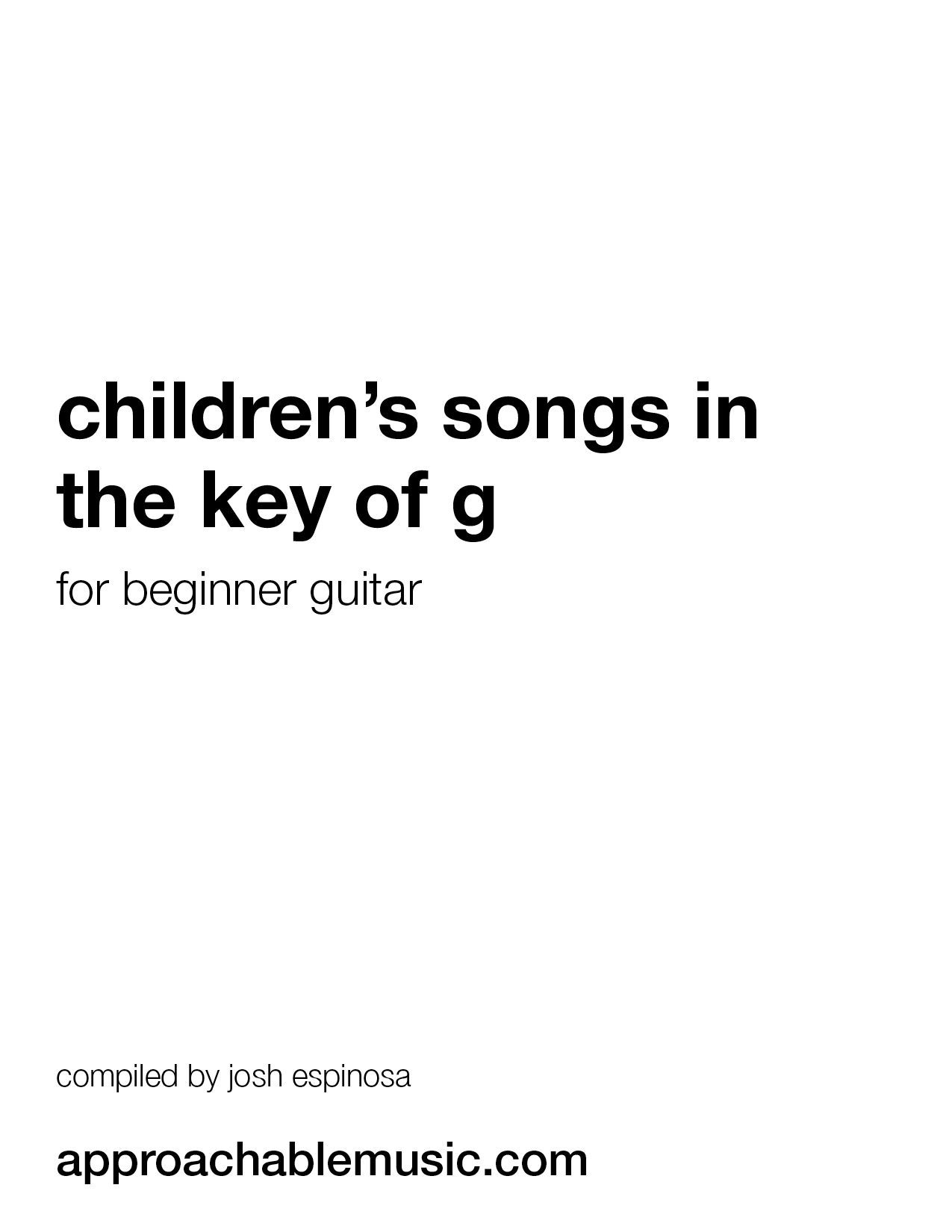 Songs in the Key of G to Play Guitar for Kids preview 1